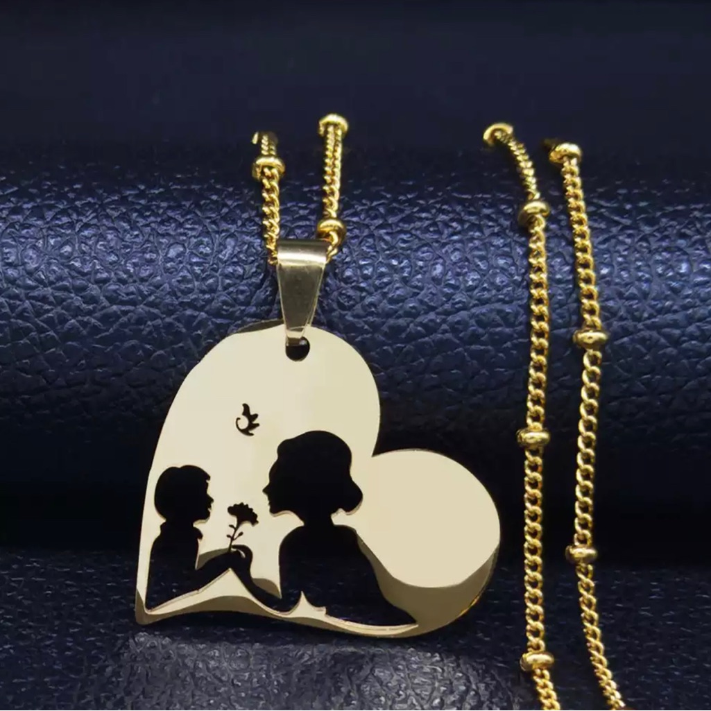 Baby Mom Stainless Steel Necklace Women Gold Color Extended 19 Long Baby Mom Stainless Steel Necklace Women Gold Color Extended 19 Long